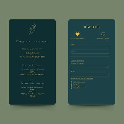 Golden Lotus Hindu & Sikh Wedding RSVP Website – Digital Save the Date Template + Editable PDF