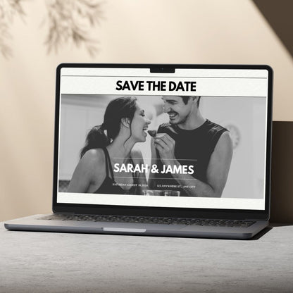 Save the Date Digital Wedding RSVP Website & Editable PDF Template