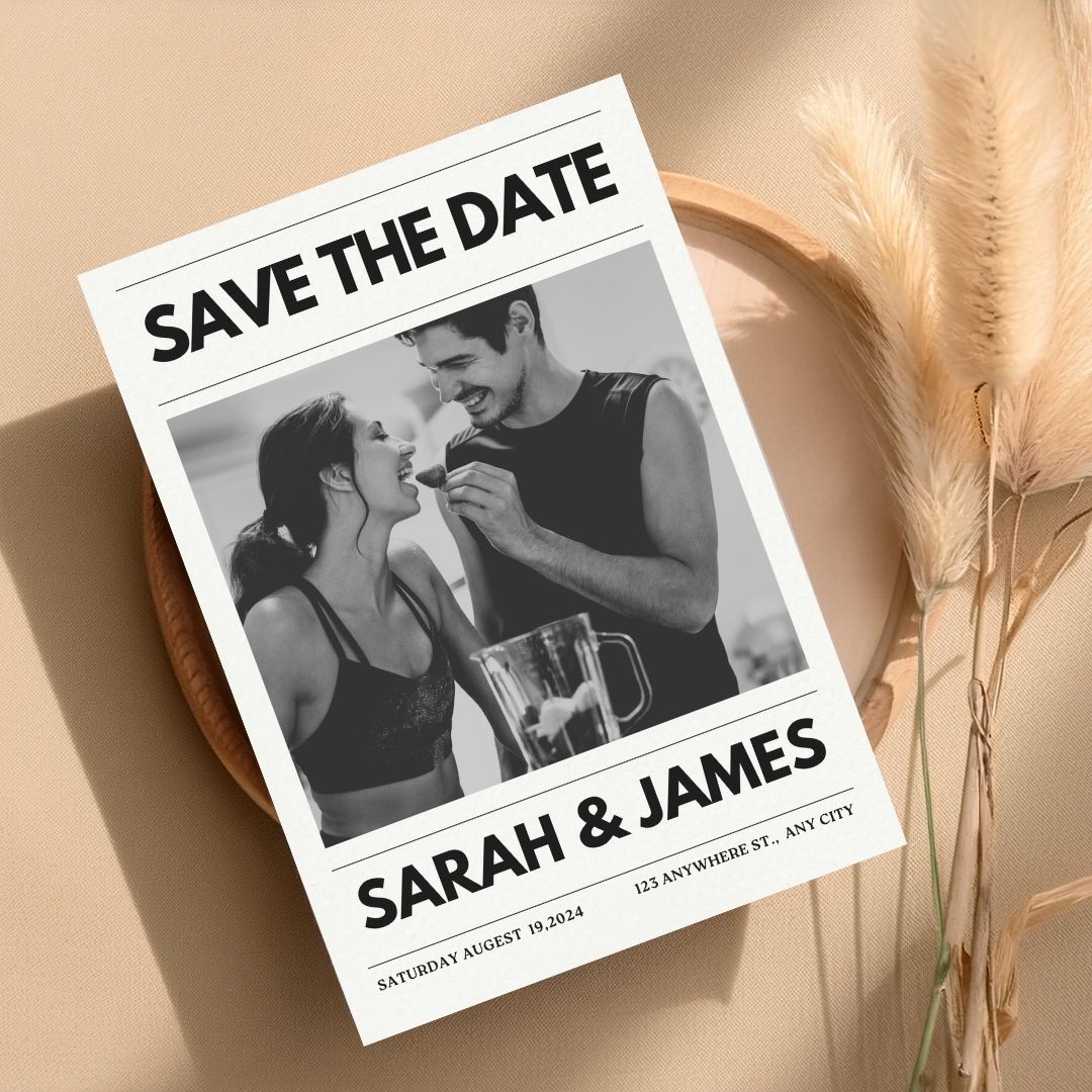 Save the Date Digital Wedding RSVP Website & Editable PDF Template