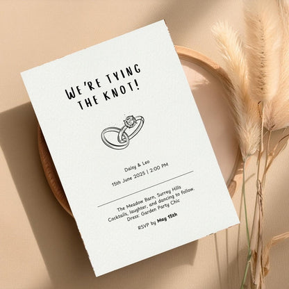 We’re Tying the Knot Digital Wedding RSVP Website + Editable Invitation PDF