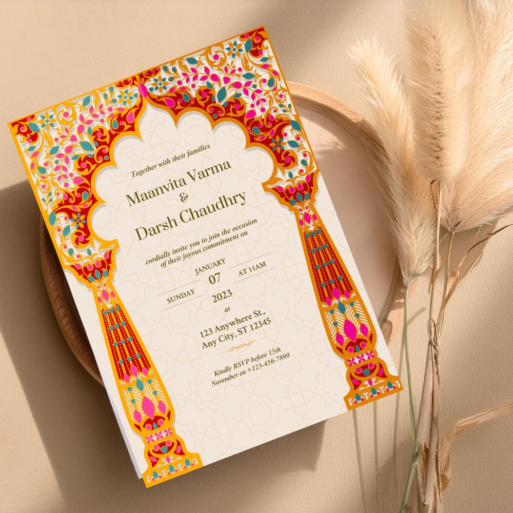 Digital Vibrant Indian Wedding RSVP Website & Save the Date Bundle – Editable PDF + Mini Website